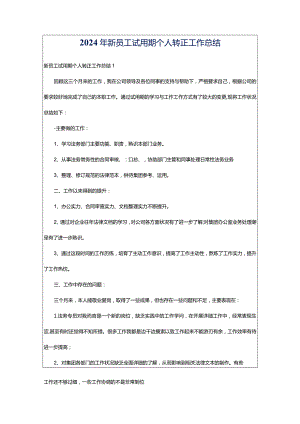 2024年新员工试用期个人转正工作总结.docx