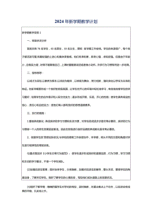 2024年新学期教学计划.docx