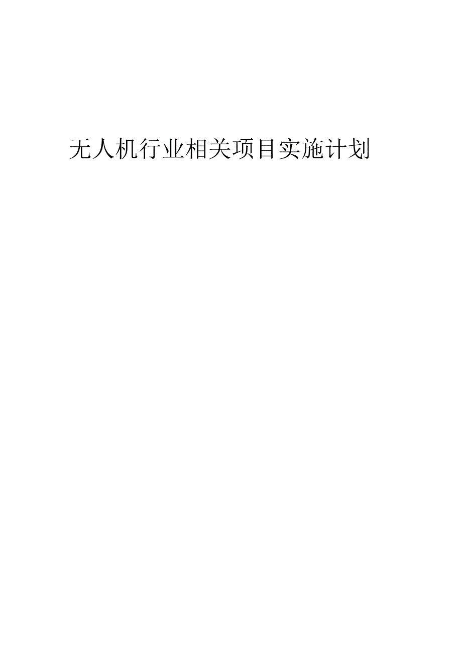 2023年无人机行业相关项目实施计划.docx_第1页