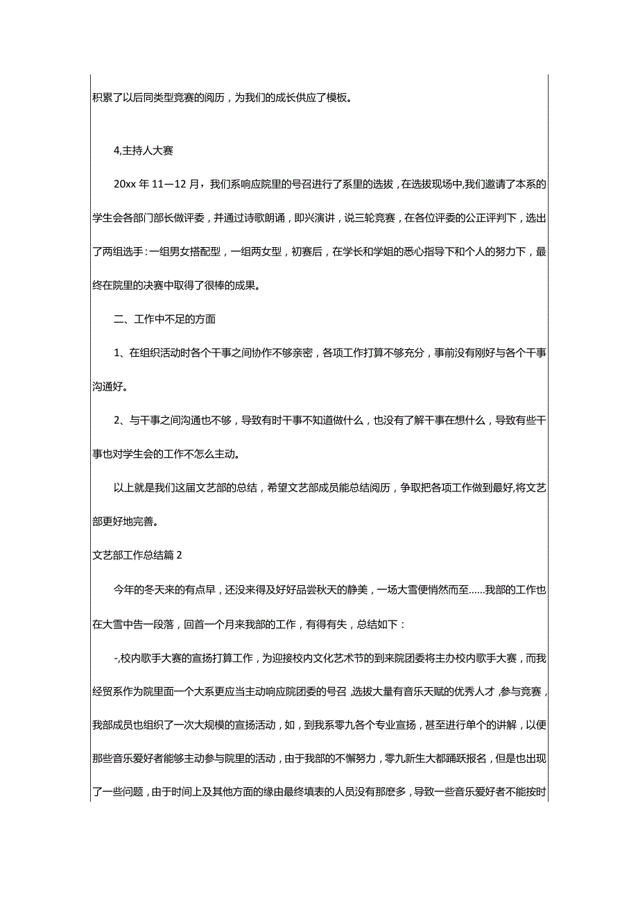 2024年文艺部工作总结集合8篇.docx_第3页