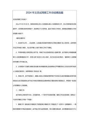 2024年文员试用期工作总结精选篇.docx