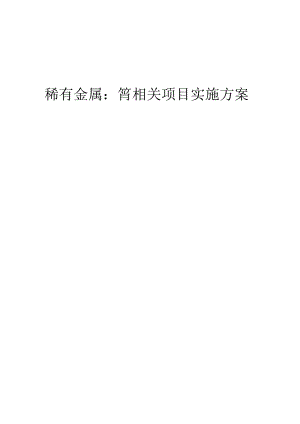 2023年稀有金属：钨相关项目实施方案.docx