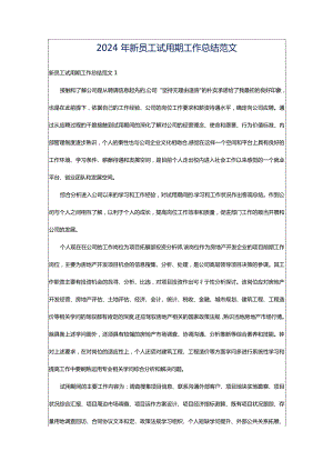 2024年新员工试用期工作总结范文.docx