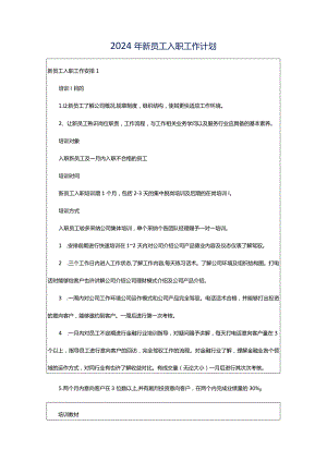 2024年新员工入职工作计划.docx