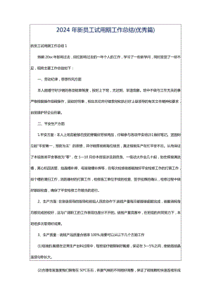 2024年新员工试用期工作总结（优秀篇）.docx