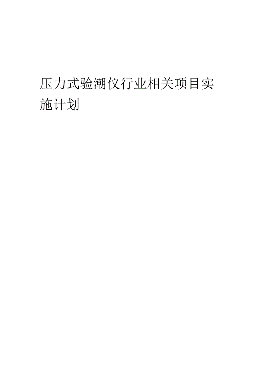 2023年压力式验潮仪行业相关项目实施计划.docx_第1页