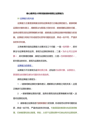 核心素养在小学阶段的具体表现之运算能力.docx