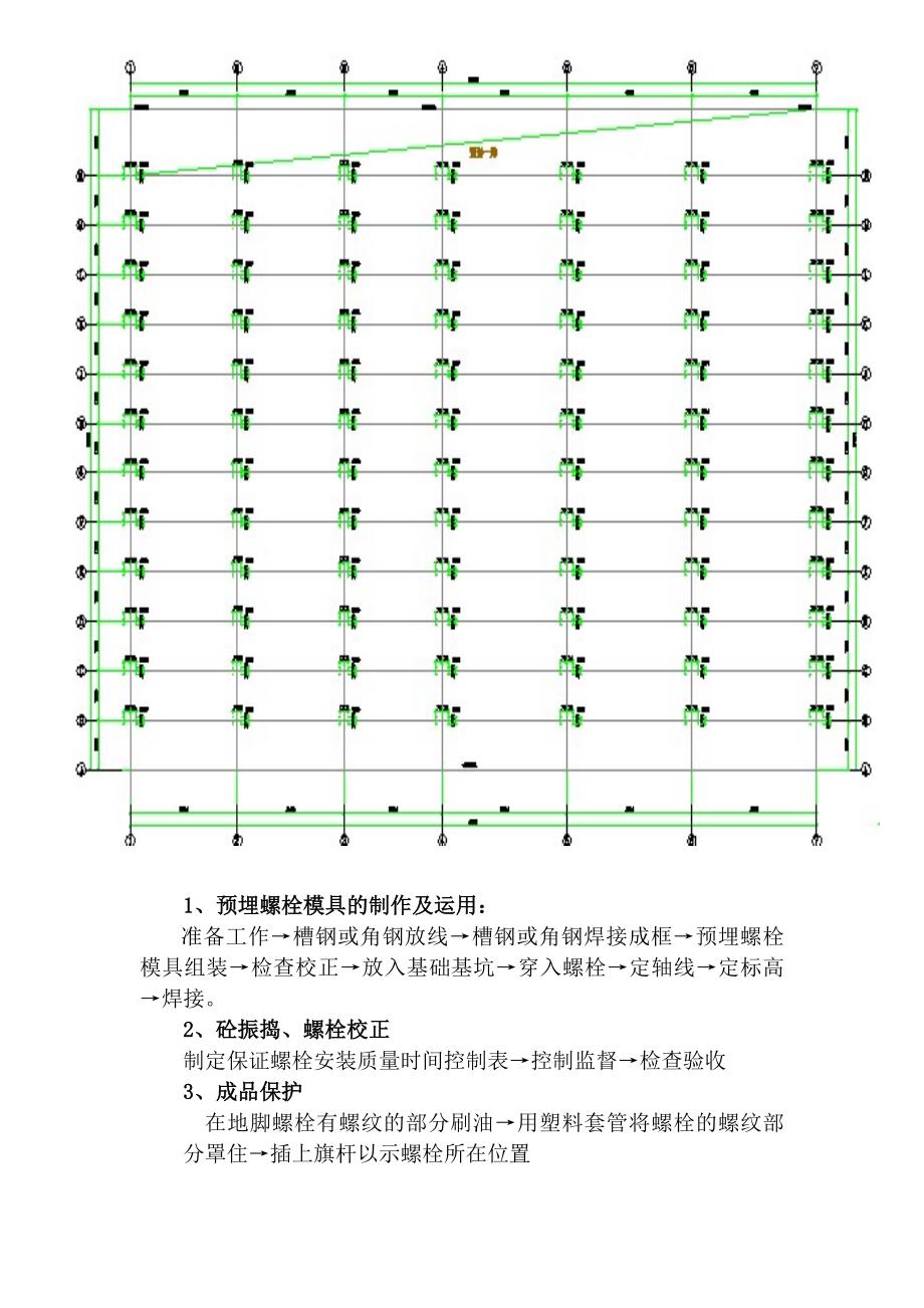 单层钢结构厂房地脚螺栓预埋施工方案.doc_第2页