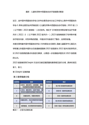 最新：儿童性早熟中西医结合诊疗指南要点解读.docx