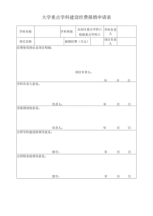 大学重点学科建设经费报销申请表.docx