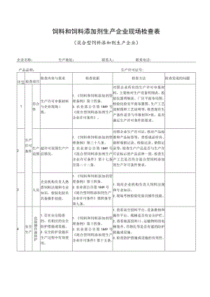 饲料和饲料添加剂生产企业现场检查表格.docx