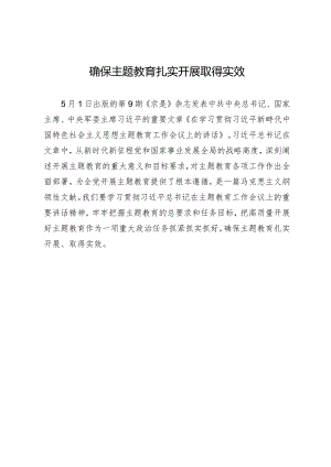 确保主题教育扎实开展取得实效.docx