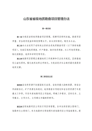 山东省省级地质勘查项目管理办法.docx