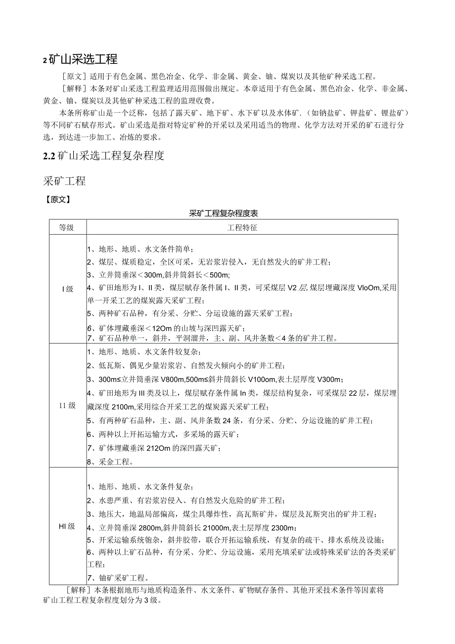 煤矿建设各专业工程范围和工程复杂程度表.docx_第1页