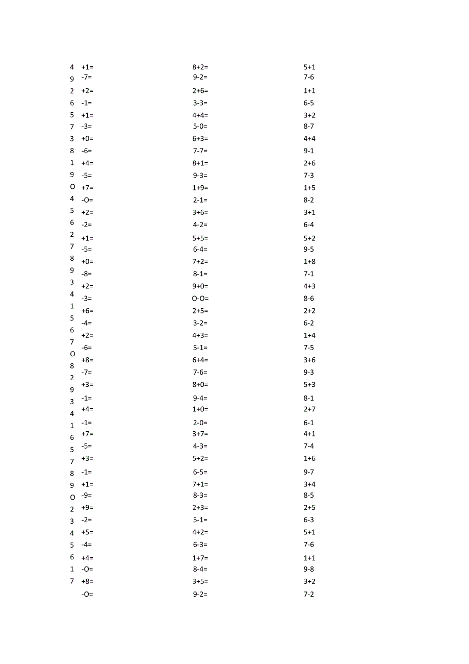 小学一年级速算10以内的加减法400道.docx_第3页