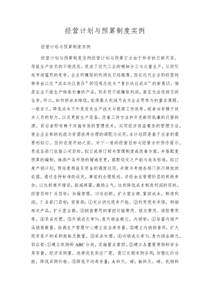 经营计划与预算制度实例.docx