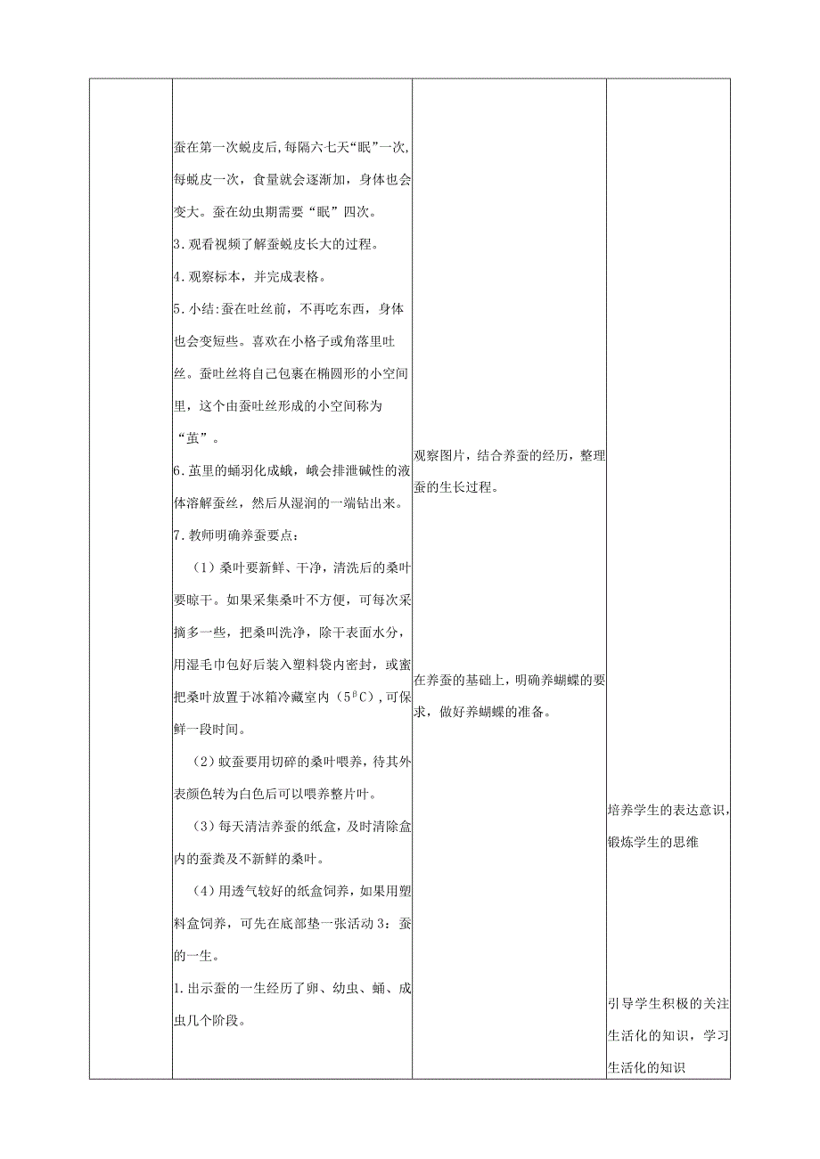 粤教粤科版小学科学四第一单元第5课时《一起来养蚕》教案.docx_第3页