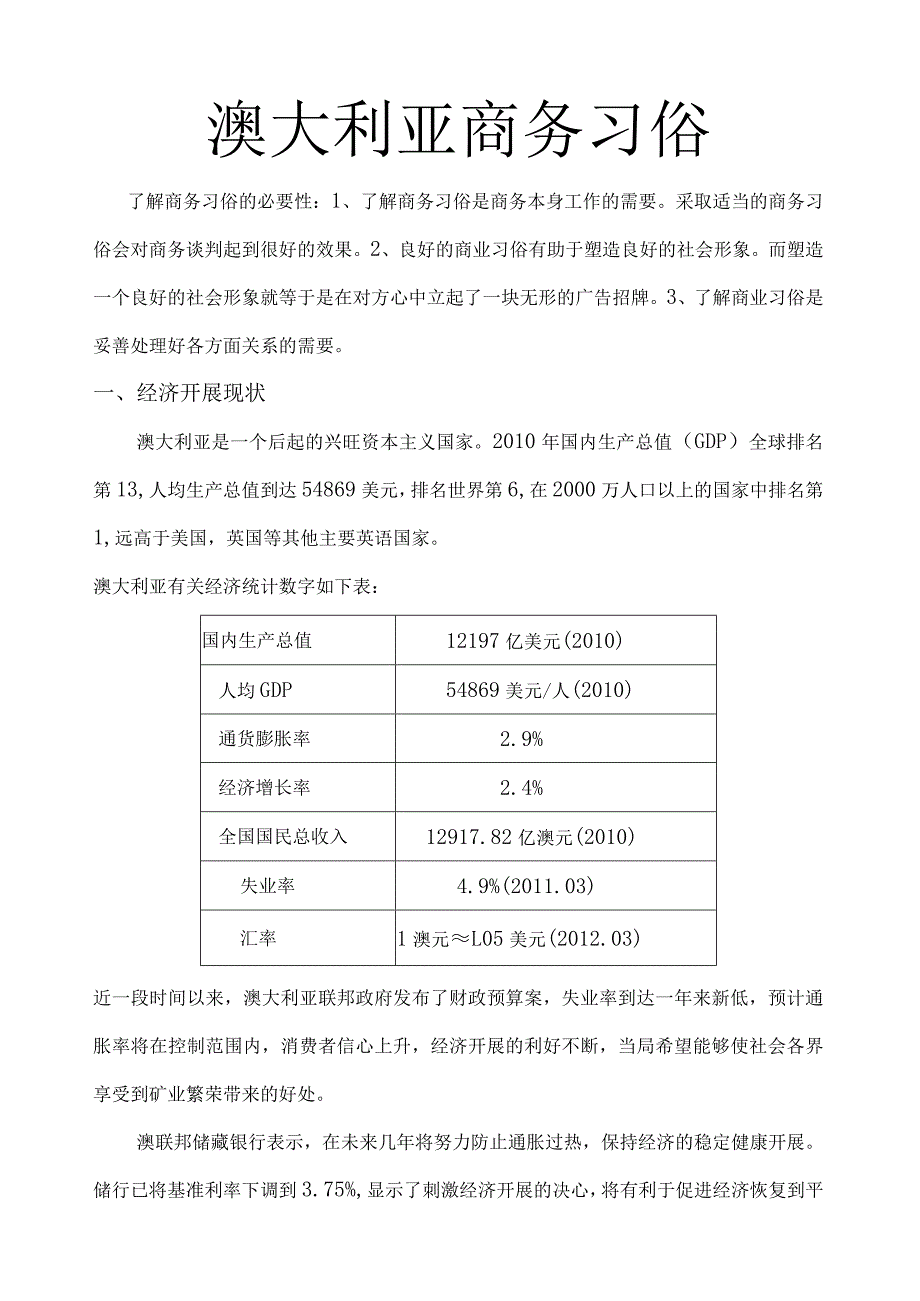 澳大利亚商务习俗.docx_第1页