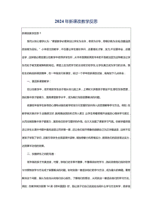 2024年新课改教学反思.docx