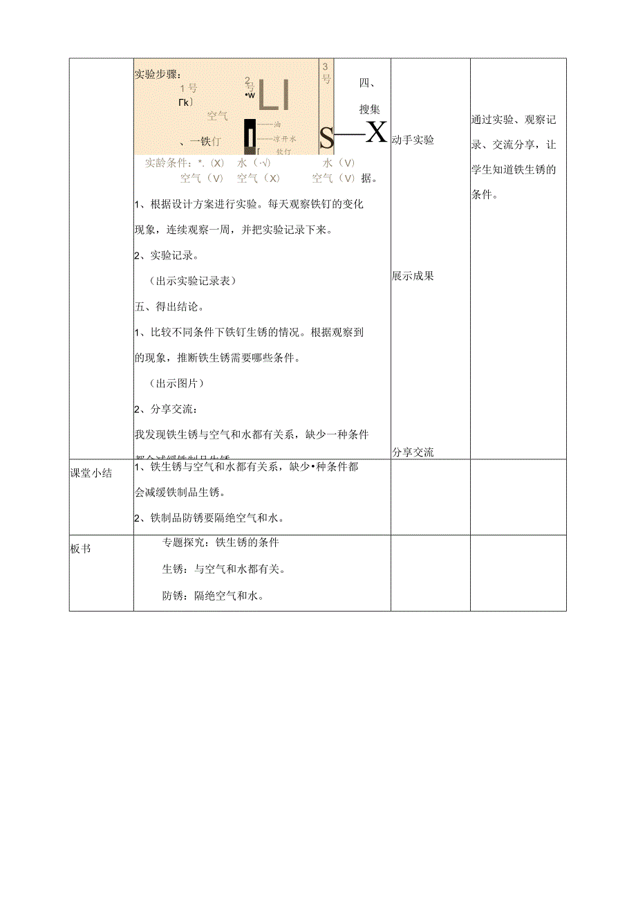 粤教版五年级科学上册《专题探究：铁生锈的条件》教案.docx_第3页