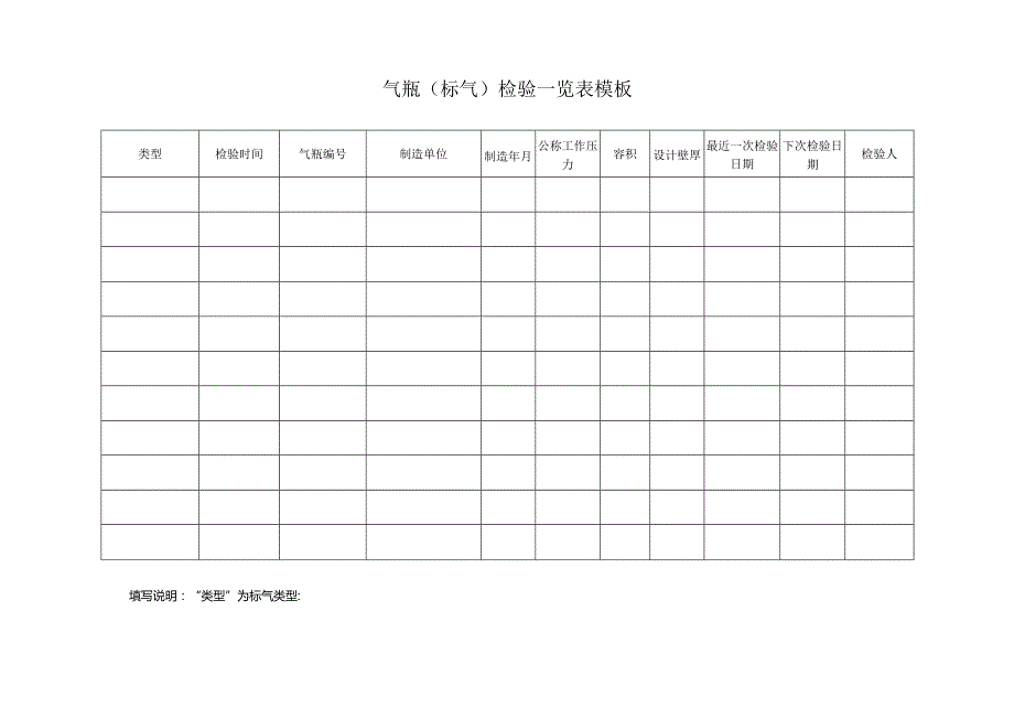 气瓶（标气）检验一览表模板.docx_第1页