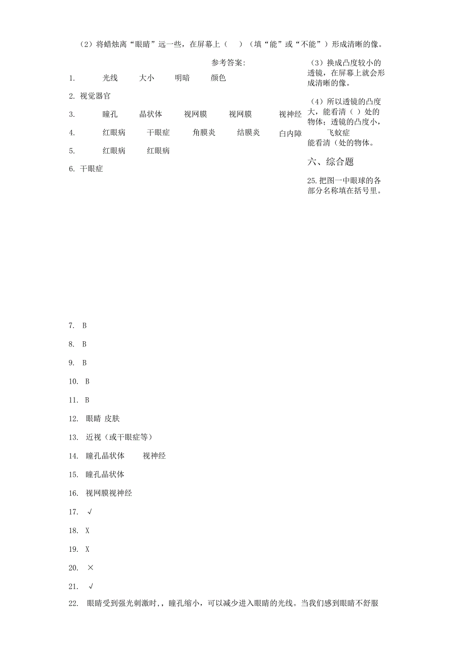 青岛版科学六年级下册1视觉练习卷.docx_第3页