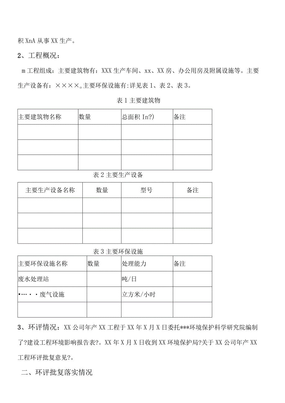 落实环评批复文件意见自查的报告参考格式.docx_第2页