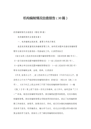 机构编制情况自查报告（30篇）.docx