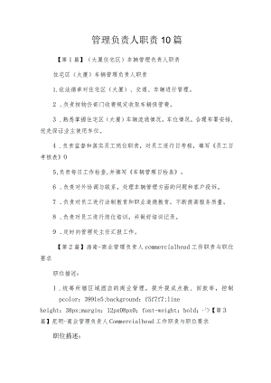 管理负责人职责10篇.docx