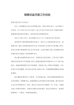 销售总监月度工作总结.docx