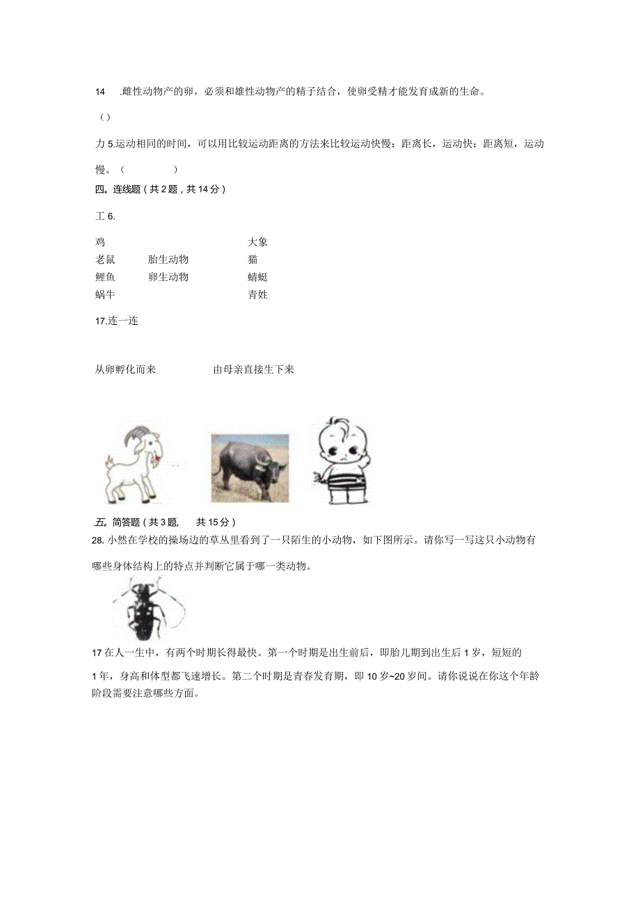 教科版三年级科学下册期末测试卷（含答案）.docx_第3页