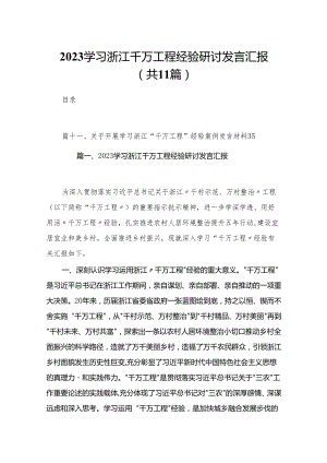 （11篇）学习浙江千万工程经验研讨发言汇报汇编.docx