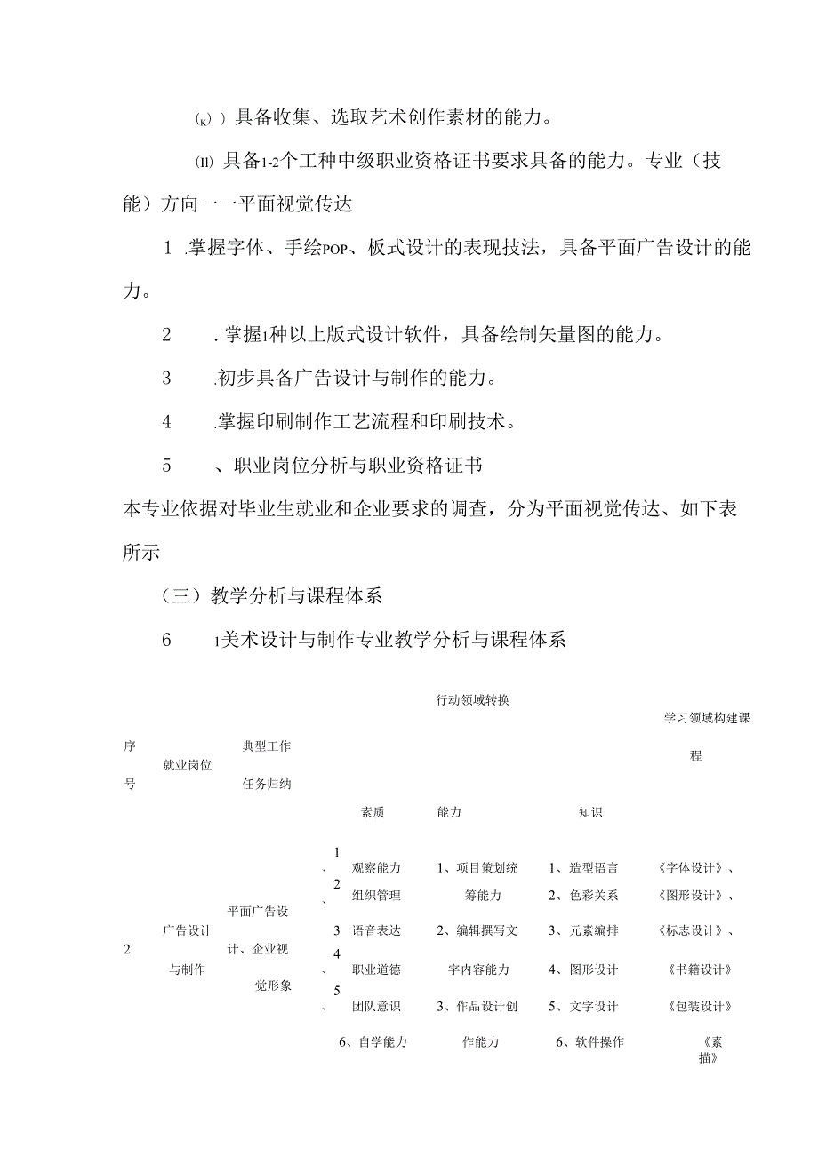 中等职业技术学校艺术设计与制作专业人才培养方案.docx_第3页