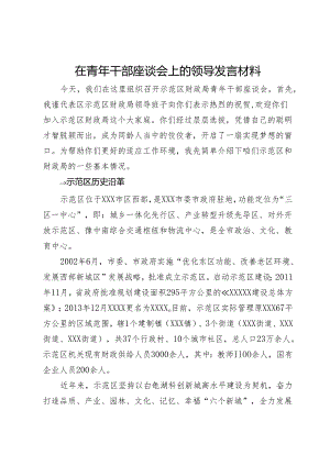 在青年干部座谈会上的领导讲话材料.docx