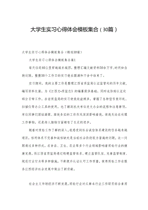 大学生实习心得体会模板集合（30篇）.docx