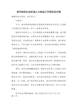 某市新的社会阶层人士统战工作现状及对策.docx