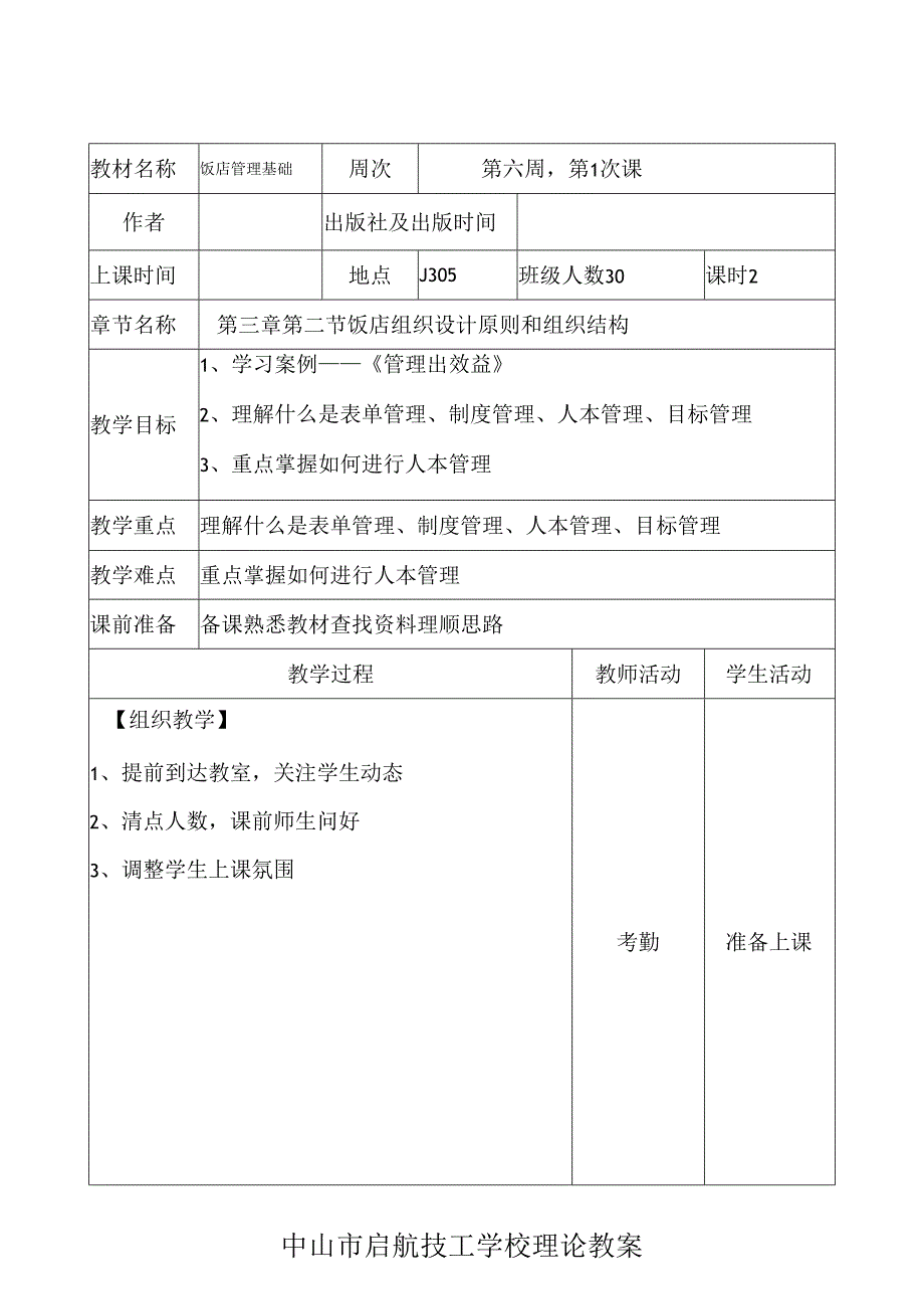 饭店组织设计原则和组织结构.docx_第1页