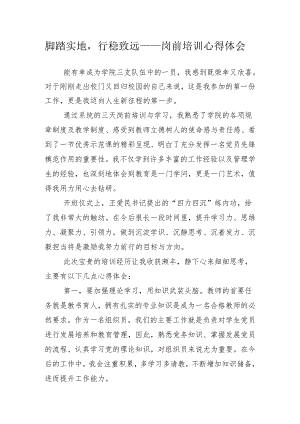 脚踏实地行稳致远——岗前培训心得体会.docx