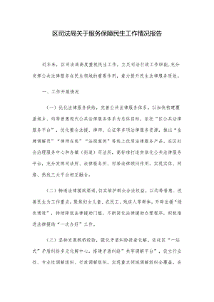 区司法局关于服务保障民生工作情况报告.docx