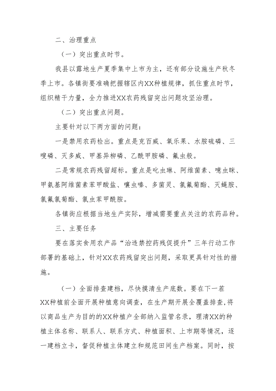 2024年农作物农药残留突出问题攻坚治理实施方案范文.docx_第2页