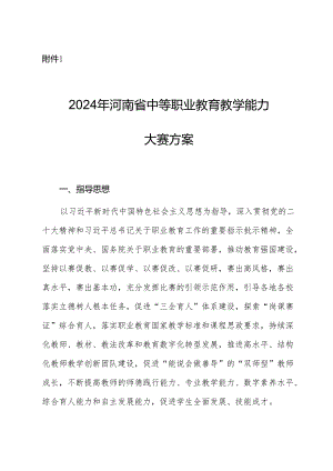 2024年河南省中等职业教育教学能力大赛方案.docx