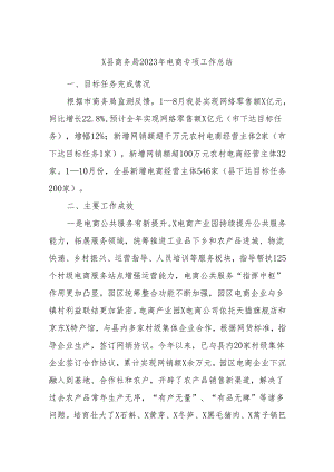 X县商务局2023年电商专项工作总结.docx