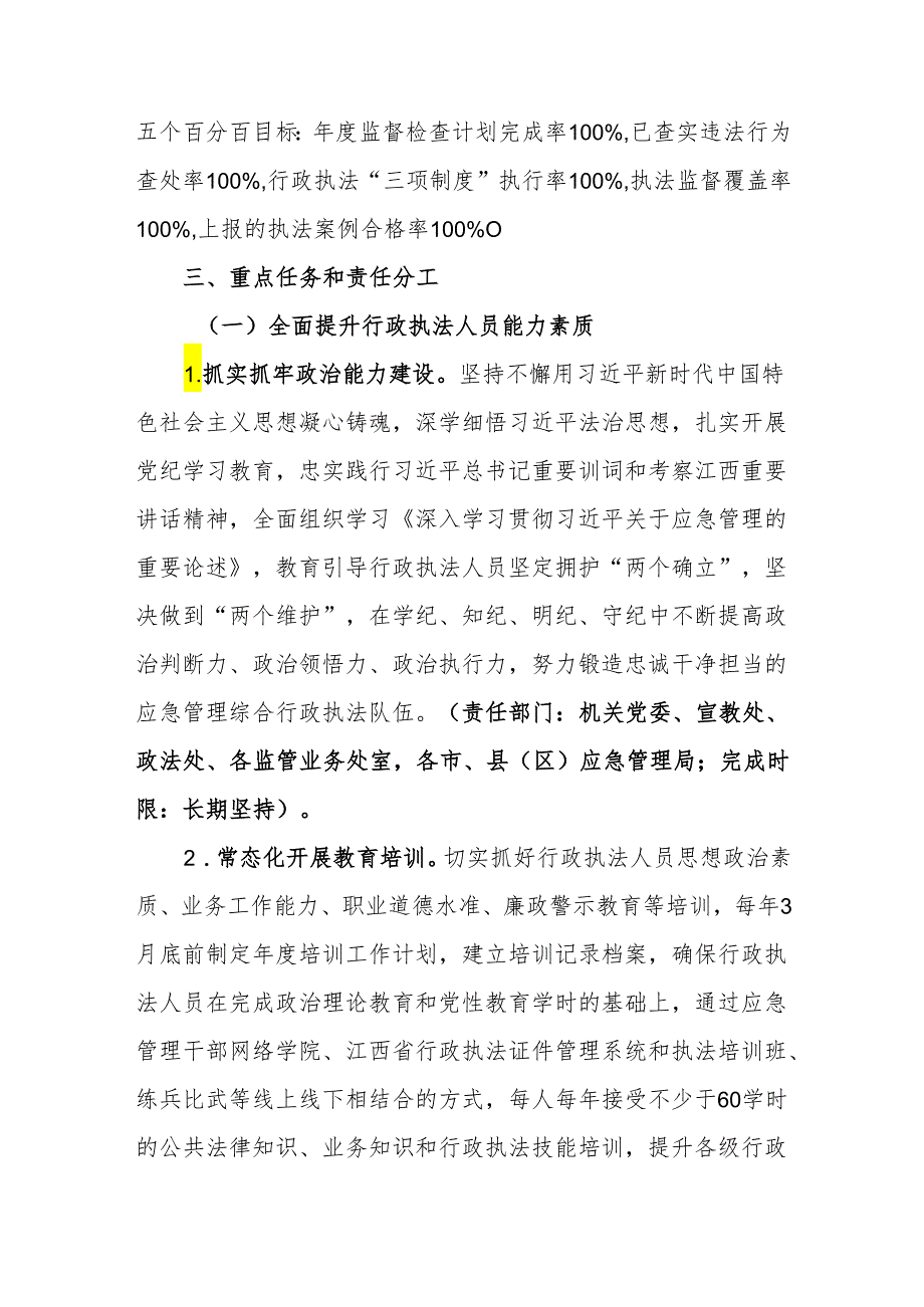 江西省提升应急管理综合行政执法质量专项行动工作方案（2024-2025年）.docx_第2页