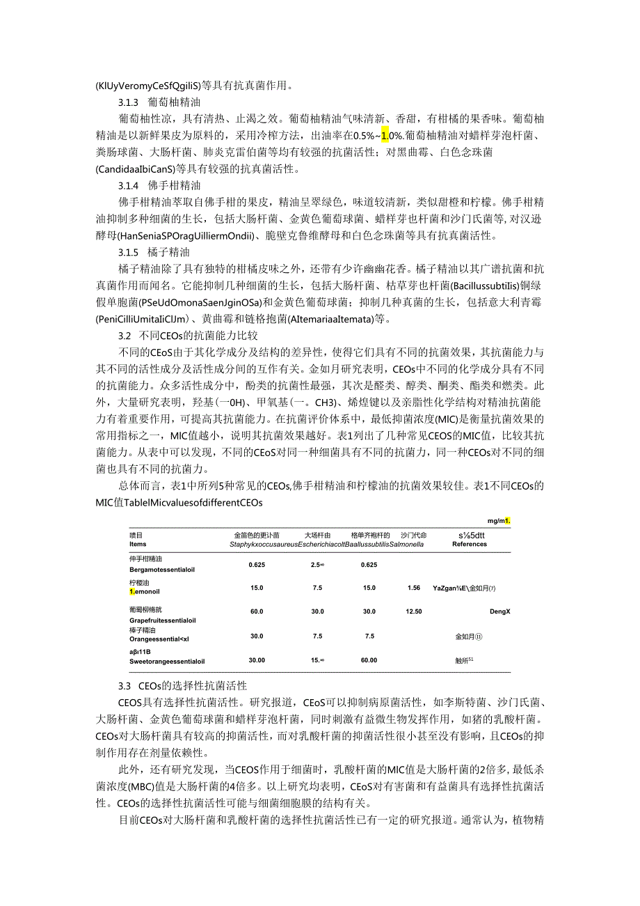 柑橘类植物精油在畜牧业生产体系中的抗菌活性及其作用机制.docx_第3页