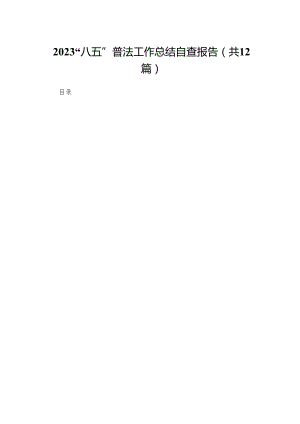 “八五”普法工作总结自查报告12篇供参考.docx