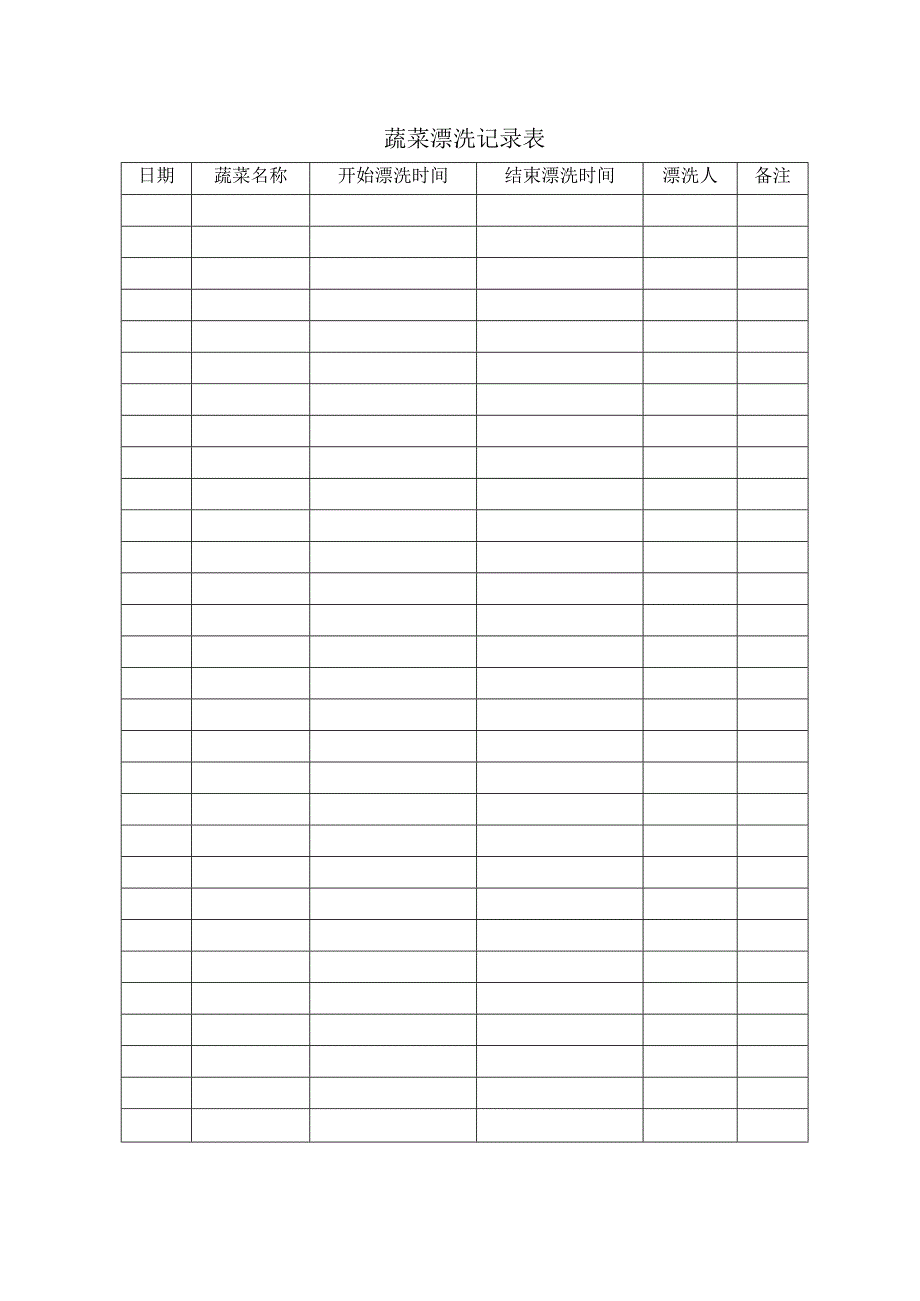 蔬菜漂洗记录表.docx_第1页