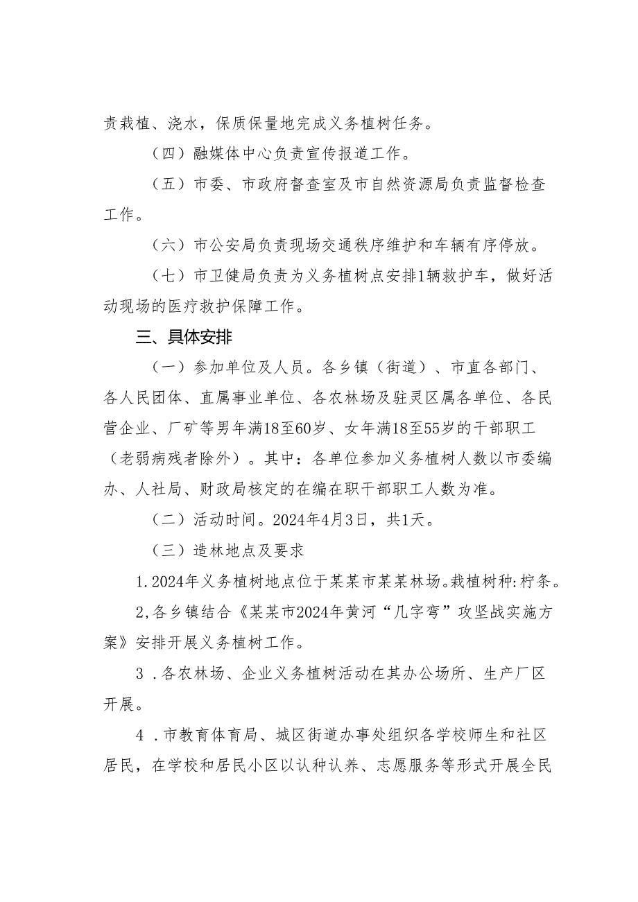 某某市2024年全民义务植树造林绿化工作实施方案.docx_第2页