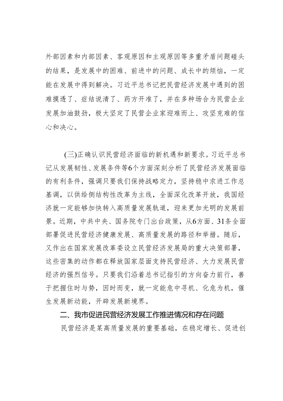 关于学习促进民营经济发展的重要论述及我市贯彻落实意见的汇报.docx_第3页