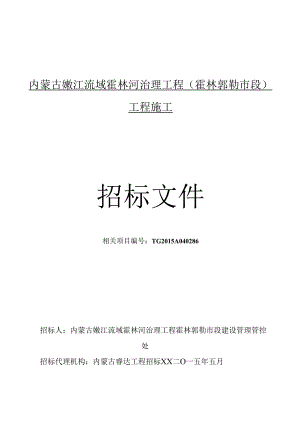 X流域霍林河治理工程施工招标文件.docx