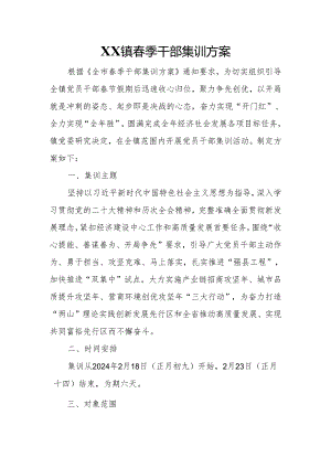 XX镇春季干部集训方案.docx